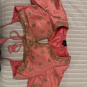 Pink and Gold Embellished Lehenga Choli